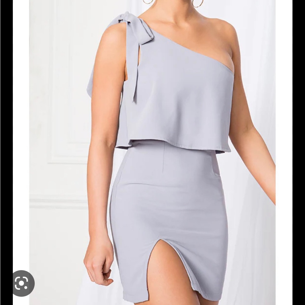 Superdown Jenna one shoulder dress in grey size M like new